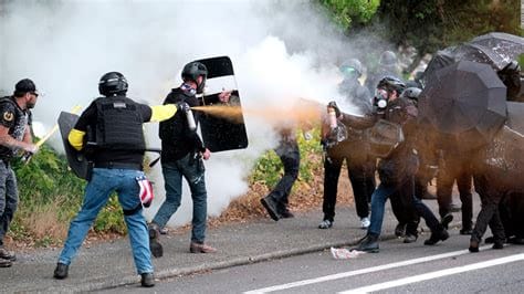Portland Oregon Police assaulting protestors